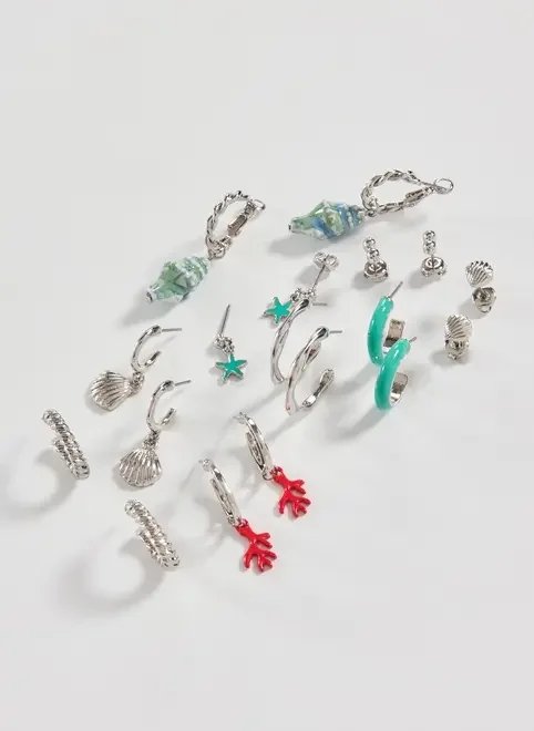 conjunto 9 brincos mar conjunto 9 brincos mar