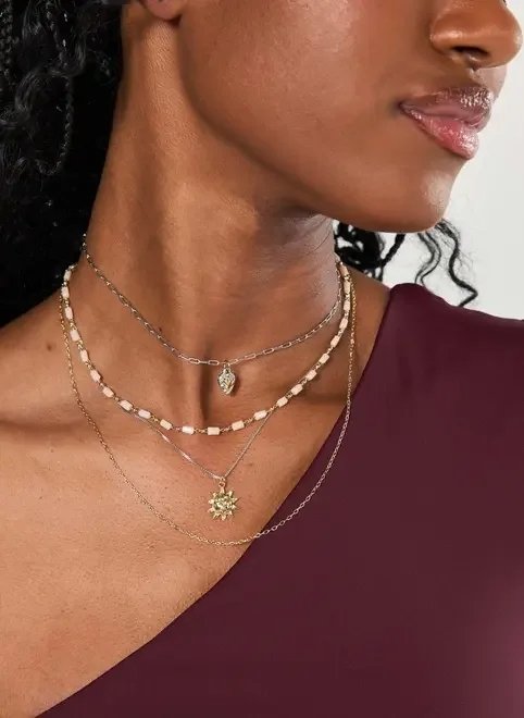 conjunto 4 colares sol dourado e prateado conjunto 4 colares sol dourado e prateado