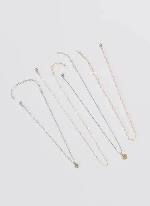 conjunto 4 colares sol dourado e prateado conjunto 4 colares sol dourado e prateado