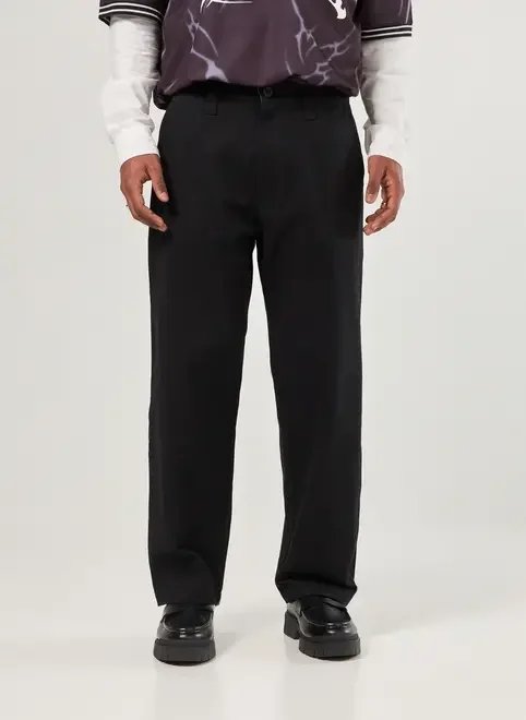 calça chino baggy sarja preta calça chino baggy sarja preta