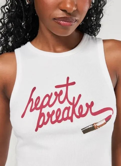 regata cropped off-white bico heart breaker regata cropped off-white bico heart breaker