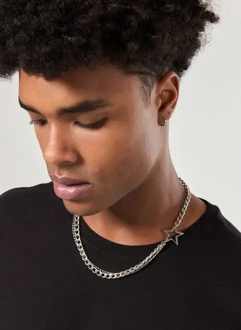 colar corrente dupla com estrela colar corrente dupla com estrela