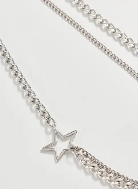 colar corrente dupla com estrela colar corrente dupla com estrela
