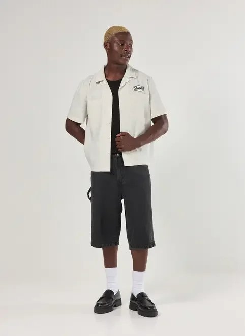 bermuda jorts em jeans preto circular bermuda jorts em jeans preto circular