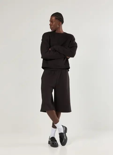 bermuda jorts de moletom preta bermuda jorts de moletom preta