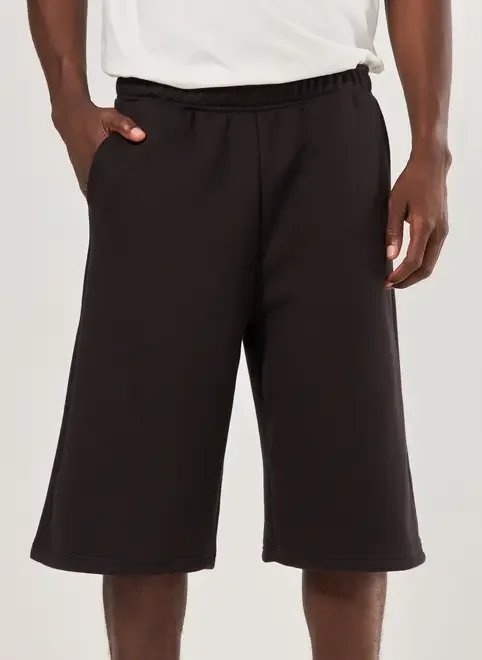 bermuda jorts de moletom preta bermuda jorts de moletom preta