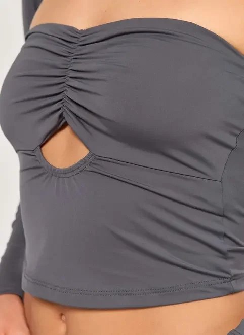 cropped poliamida com manguito cropped poliamida com manguito