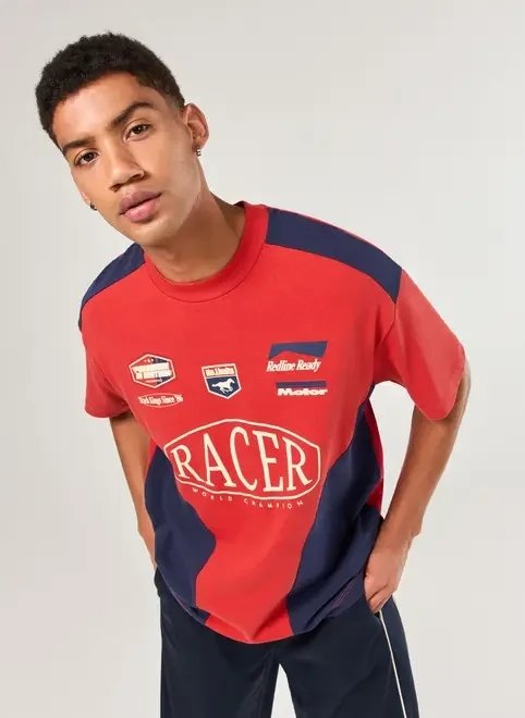 camiseta relaxed vermelha racer camiseta relaxed vermelha racer