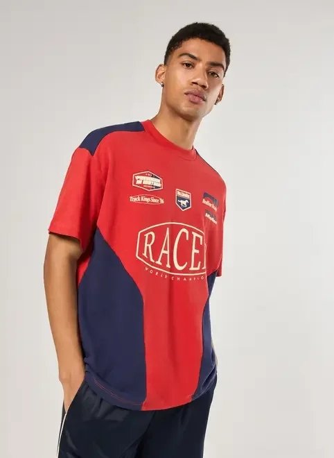 camiseta relaxed vermelha racer camiseta relaxed vermelha racer