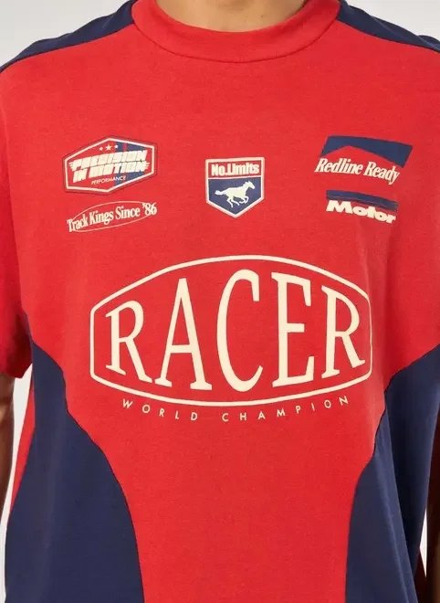 camiseta relaxed vermelha racer camiseta relaxed vermelha racer