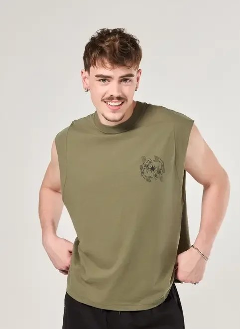 regata sleeveless box verde carpas regata sleeveless box verde carpas