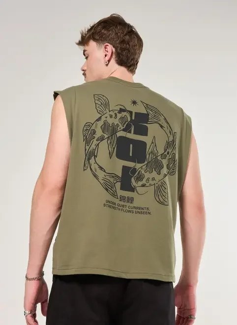 regata sleeveless box verde carpas regata sleeveless box verde carpas