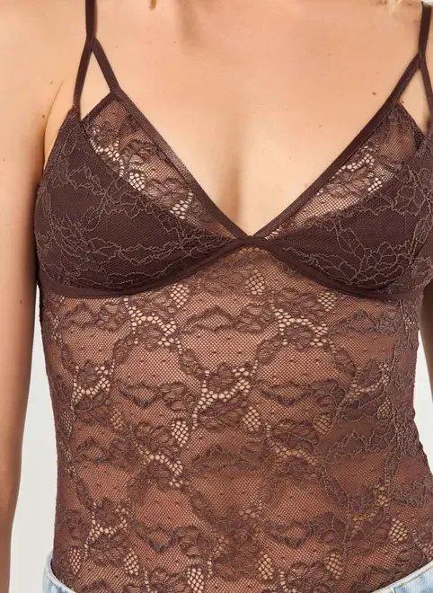 body renda marrom body renda marrom