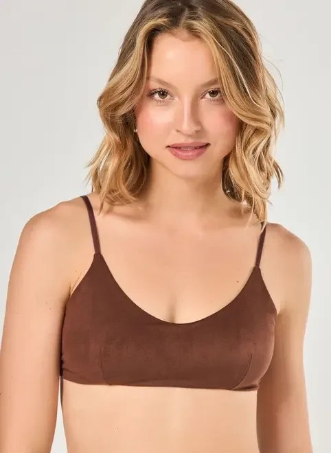 top em suede marrom top em suede marrom