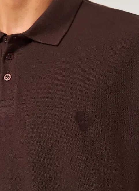 camiseta polo box piquet marrom camiseta polo box piquet marrom