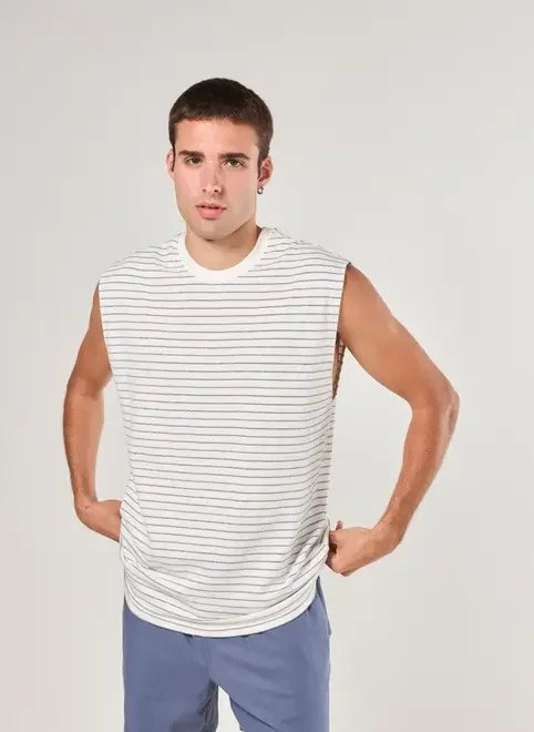 regata sleeveless listrada textura regata sleeveless listrada textura