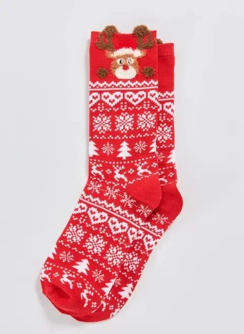 meia vermelha natalina rena meia vermelha natalina rena