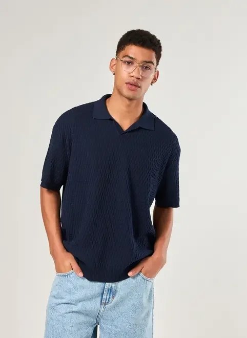 camiseta polo box em tricô camiseta polo box em tricô