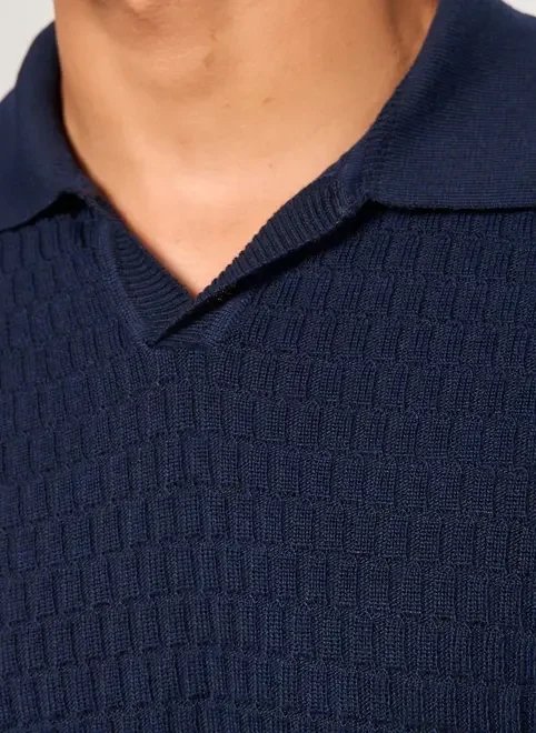 camiseta polo box em tricô camiseta polo box em tricô