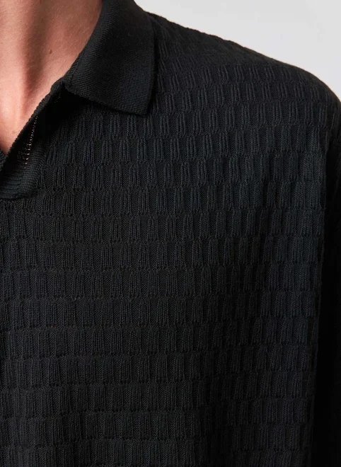 camiseta polo box em tricô camiseta polo box em tricô