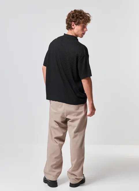 camiseta polo box em tricô camiseta polo box em tricô