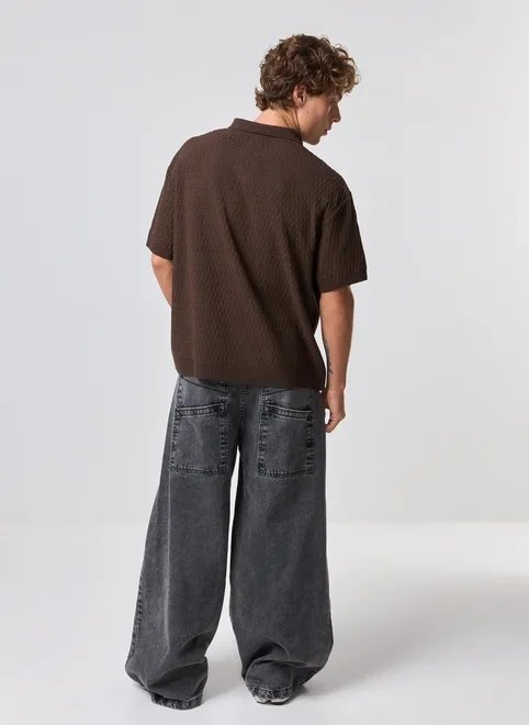 camiseta polo box em tricô camiseta polo box em tricô