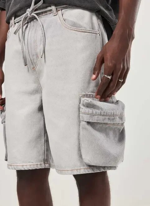 bermuda jeans cinza cargo bermuda jeans cinza cargo