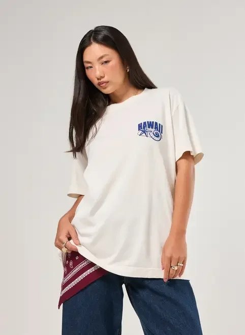 camiseta oversized off-white hawaii camiseta oversized off-white hawaii