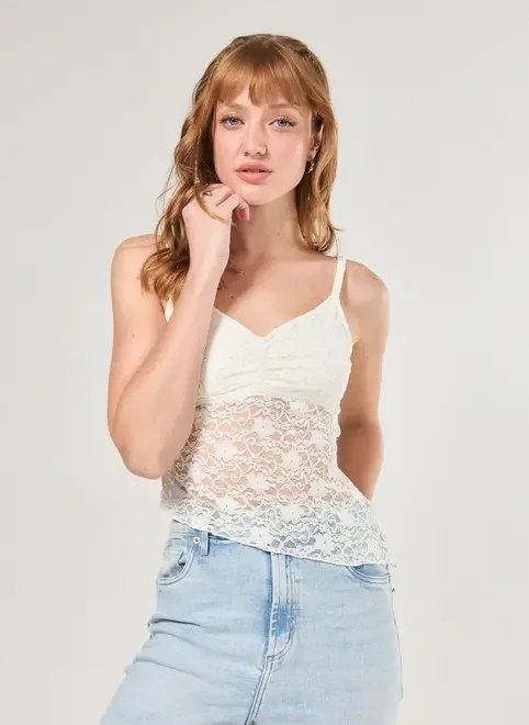 blusa de alcinha em renda off-white blusa de alcinha em renda off-white