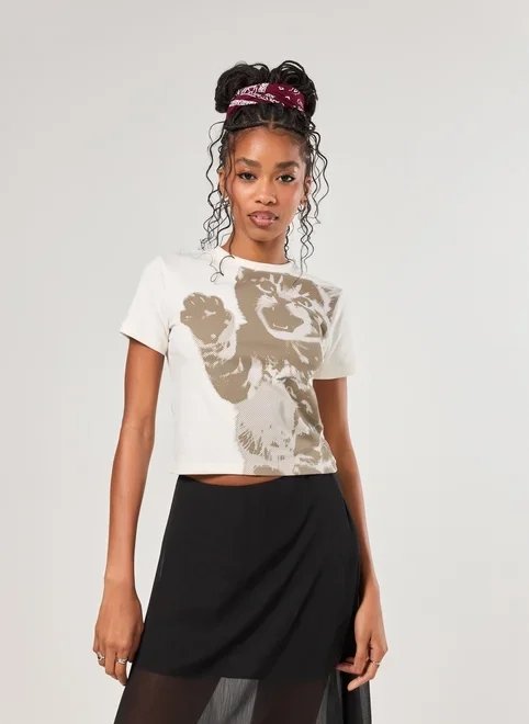 mini tee off-white gato cromia mini tee off-white gato cromia