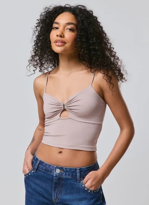 cropped poliamida detalhe prateado cropped poliamida detalhe prateado