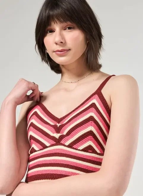 cropped tricô listrado cropped tricô listrado