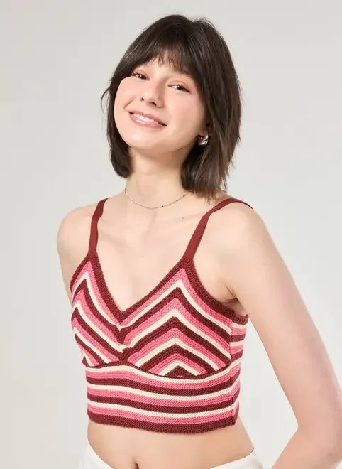 cropped tricô listrado cropped tricô listrado