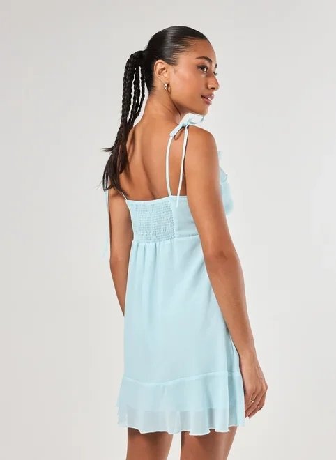 vestido chiffon com babados vestido chiffon com babados