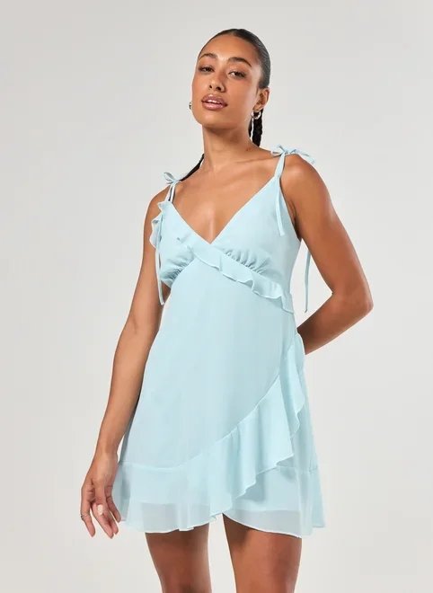 vestido chiffon com babados vestido chiffon com babados