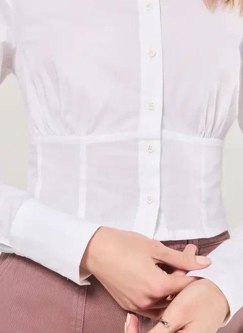 camisa corsetada off-white camisa corsetada off-white