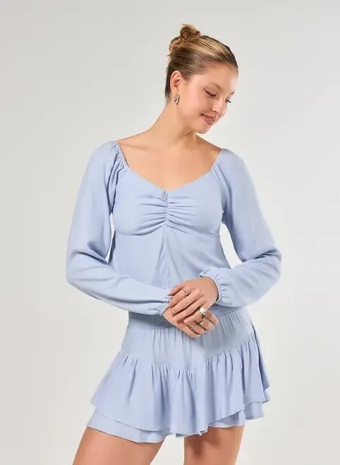 blusa manga longa recorte frontal blusa manga longa recorte frontal