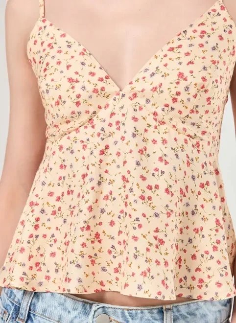 blusa amarelo manteiga florzinhas blusa amarelo manteiga florzinhas