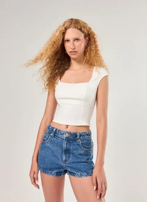 cropped bengaline decote quadrado cropped bengaline decote quadrado