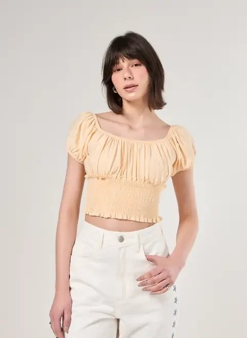 cropped amarelo manteiga lastex cropped amarelo manteiga lastex