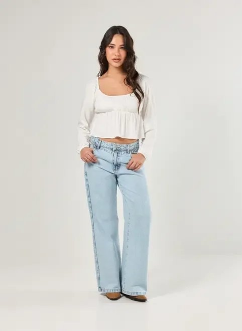 blusa manga longa batinha off-white blusa manga longa batinha off-white