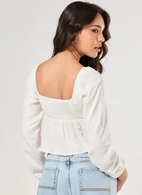 blusa manga longa batinha off-white blusa manga longa batinha off-white