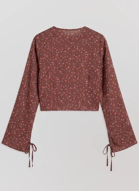 blusa amarração amplinha marrom mística blusa amarração amplinha marrom mística