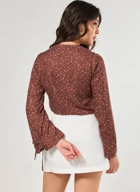 blusa amarração amplinha marrom mística blusa amarração amplinha marrom mística