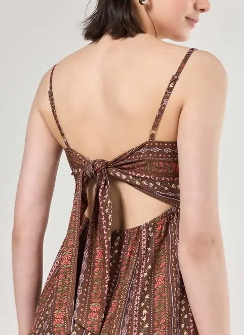 vestido marrom estampa boho vestido marrom estampa boho