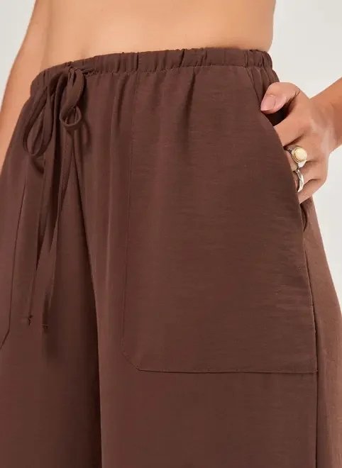 calça wide leg fluida marrom calça wide leg fluida marrom