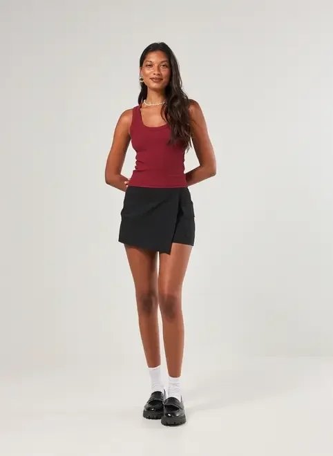 short saia preto bolso cargo short saia preto bolso cargo