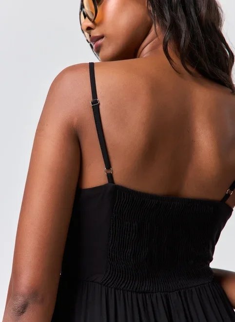 vestido midi preto amarração busto vestido midi preto amarração busto