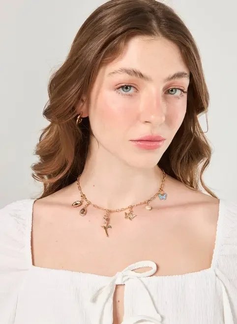 colar dourado pingentes personalizáveis colar dourado pingentes personalizáveis