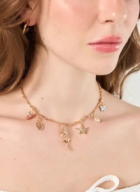 colar dourado pingentes personalizáveis colar dourado pingentes personalizáveis